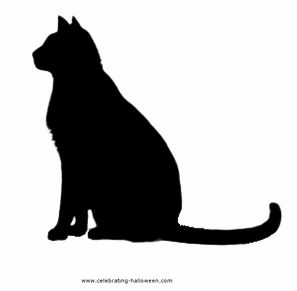 Halloween Sitting Cat Stencil - Free Pumpkin Carving Stencil/Pattern