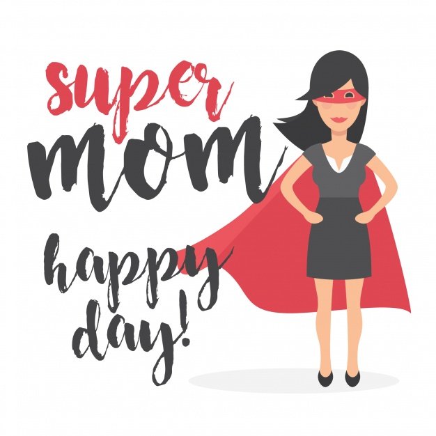 Super mom happy day background Free Vector